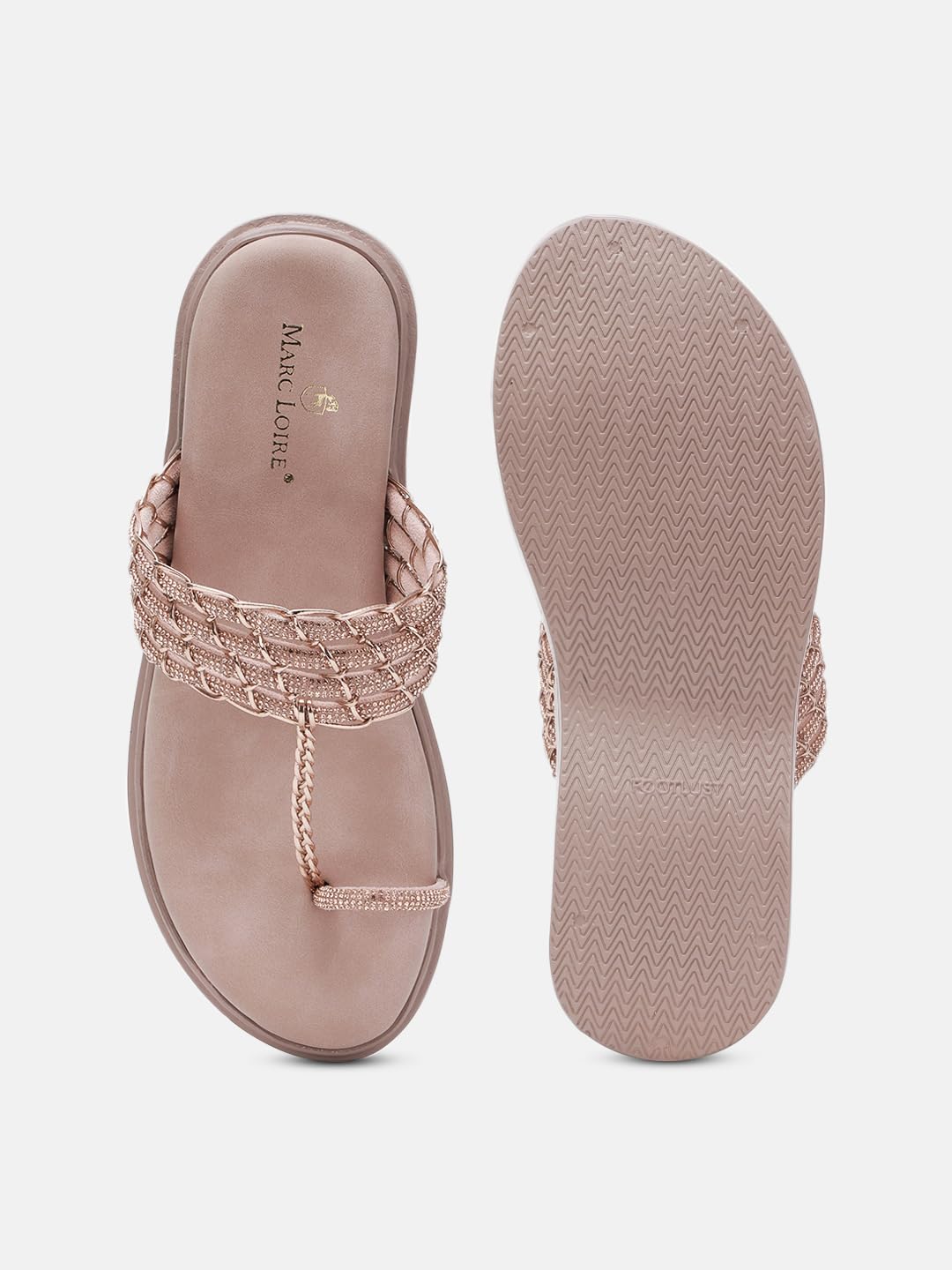 Marc Loire Women's Bow Embellished Slip-On Platform Heel Fashion Sandal for All Occasion (Rose Gold, 6)