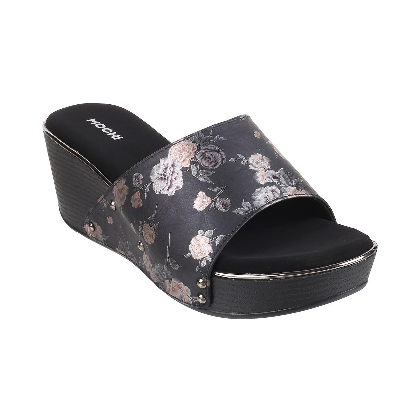 Mochi Women Black Wegde Heel Fashion Sandal UK/5 EU/38 (34-93)