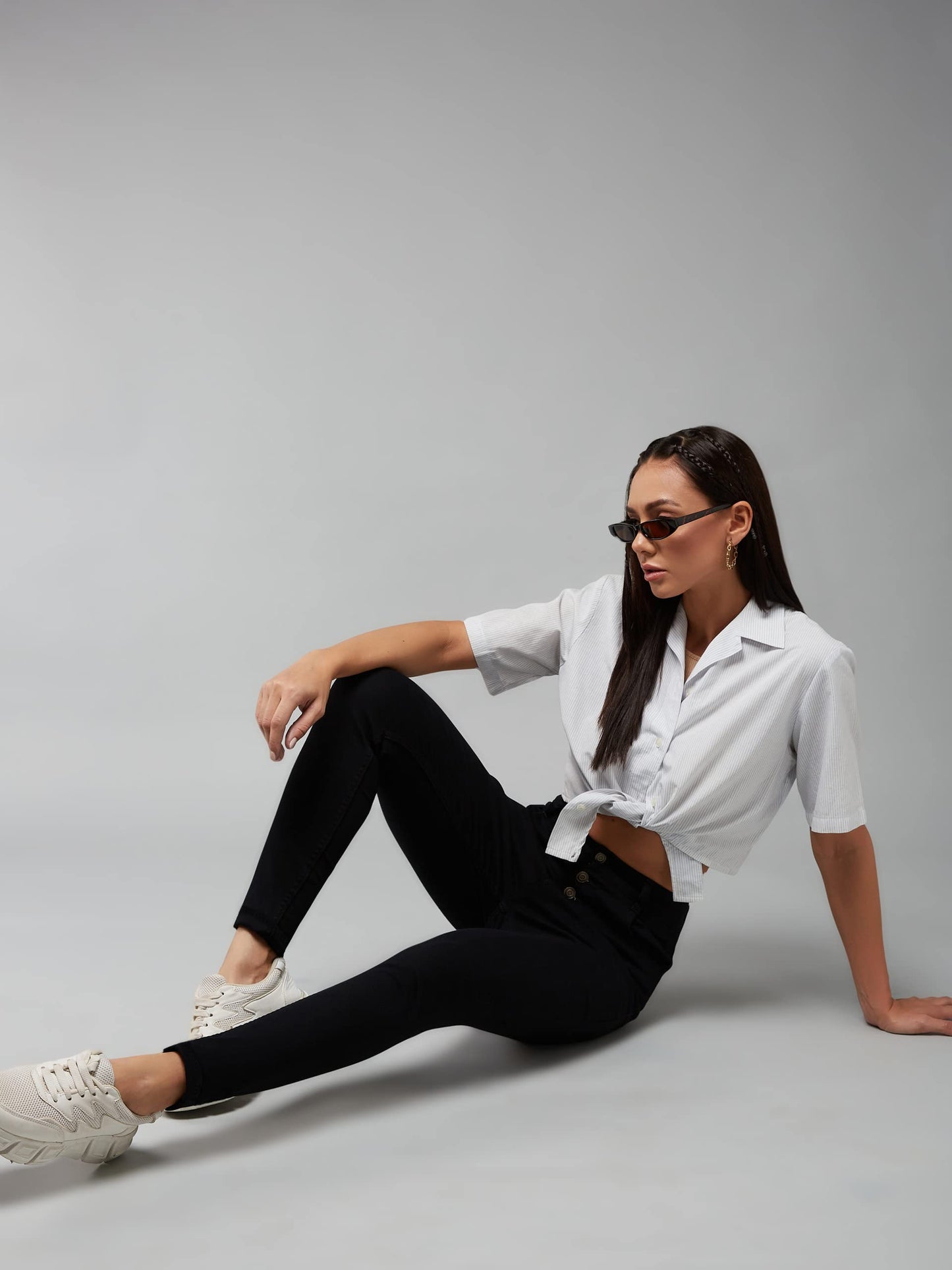 Dolce Crudo Women's Fit High Rise Regular Length Stretchable Denim Jeans (DOAW18DEN02-79-342-38, Shadow Black, 38)