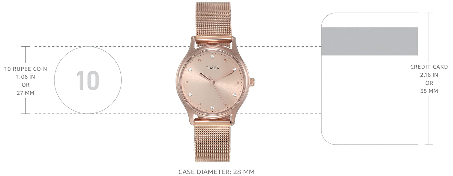 TIMEX Classics Women Rose Gold Round Dial Analog Watch - TW0TL8710