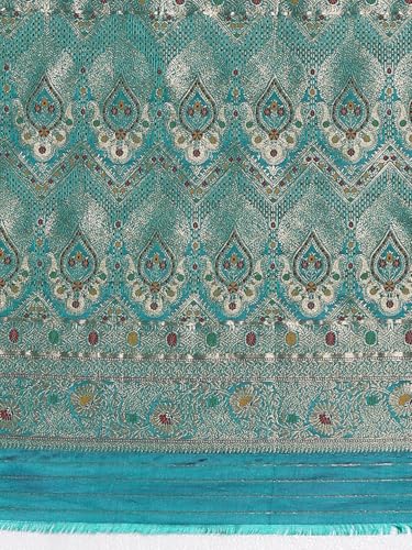 AKHILAM Women's Kanjivaram Woven Soft Silk Saree With Blouse Piece