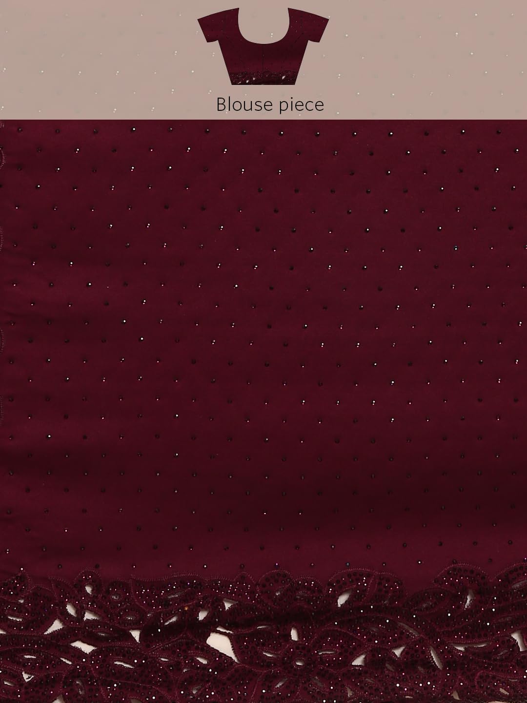 MOHEY Women's Wine Satin Embroidered Zari Weave Saree (WINE)