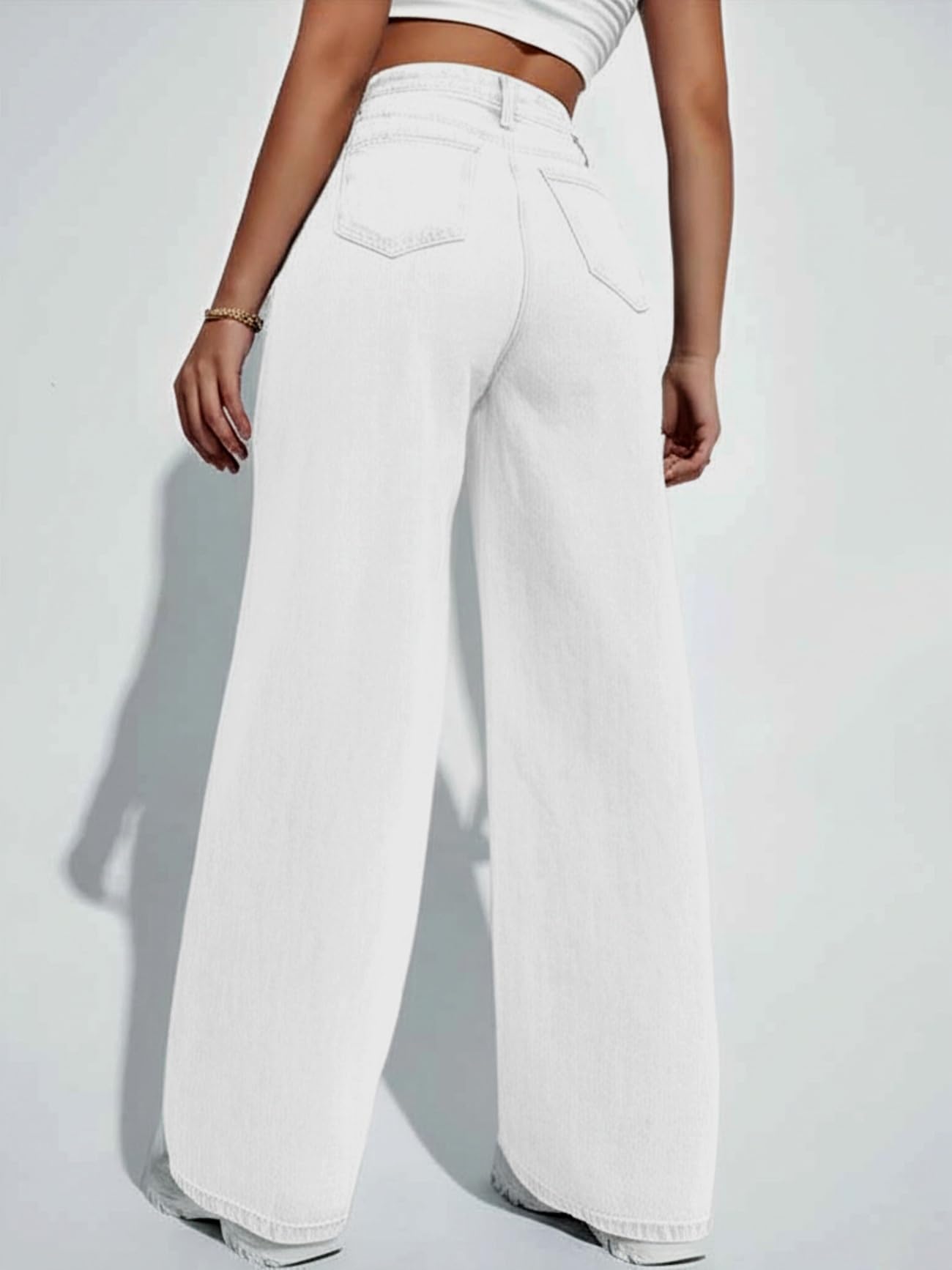 Ben Martin Baggy Jeans for Women || Women,s Loose Jean Pants || Oversized Jean's for Women's || Wide Leg Jean,s for Woman || Casual Jins for Woman's || Loose Jin Pant for Woman,s White - 36