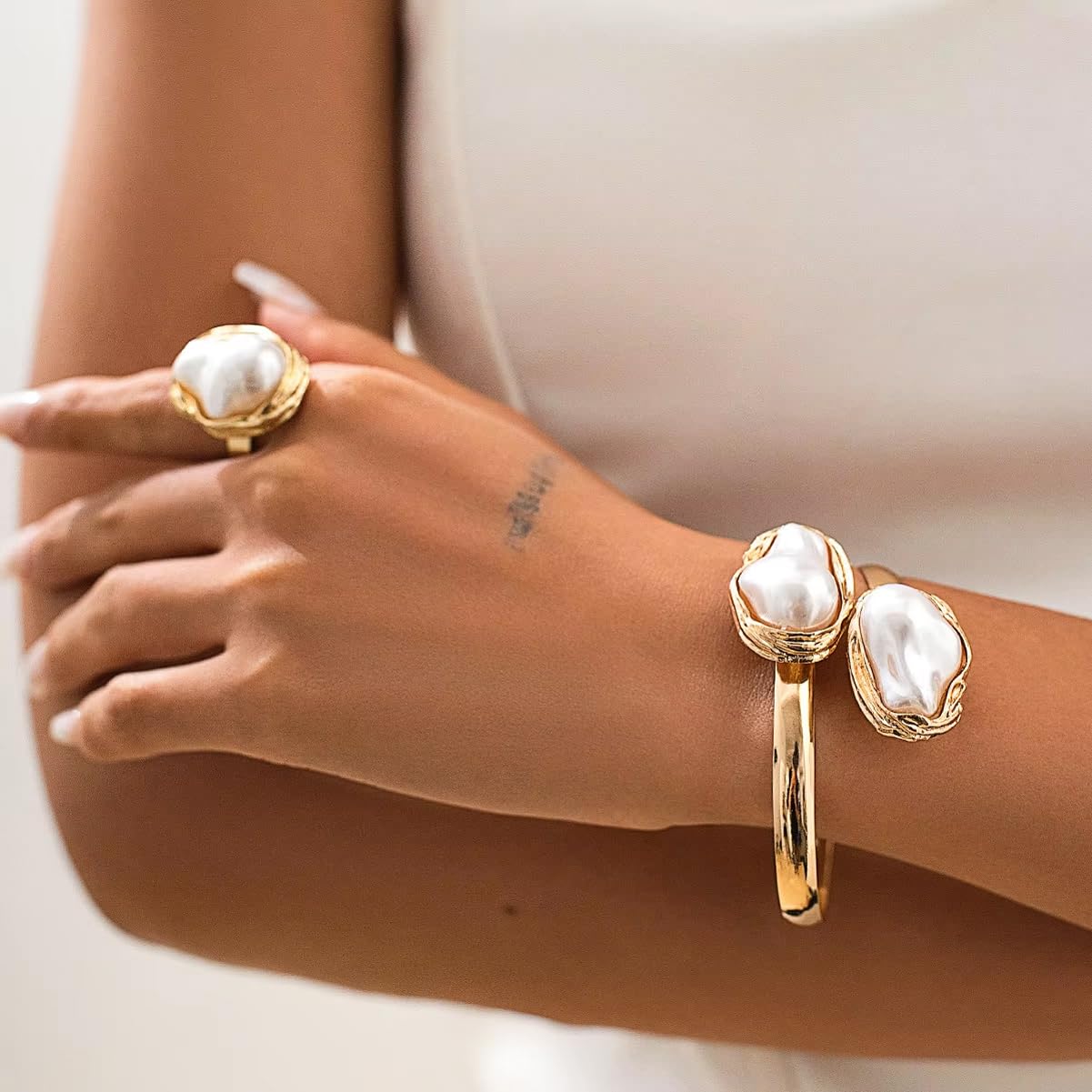 Shining Diva Fashion Latest Stylish Design Fancy Bracelet Ring Necklace Jewellery Set for Women (16556s)