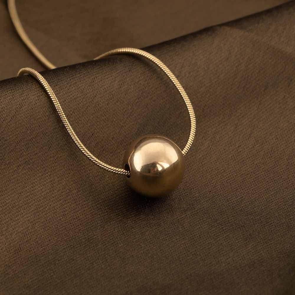 PALMONAS Golden Orb Necklace & Earring Jewellery Set For Women - Gift For Women & Girls, Gold Plated Drop Earring & Necklace