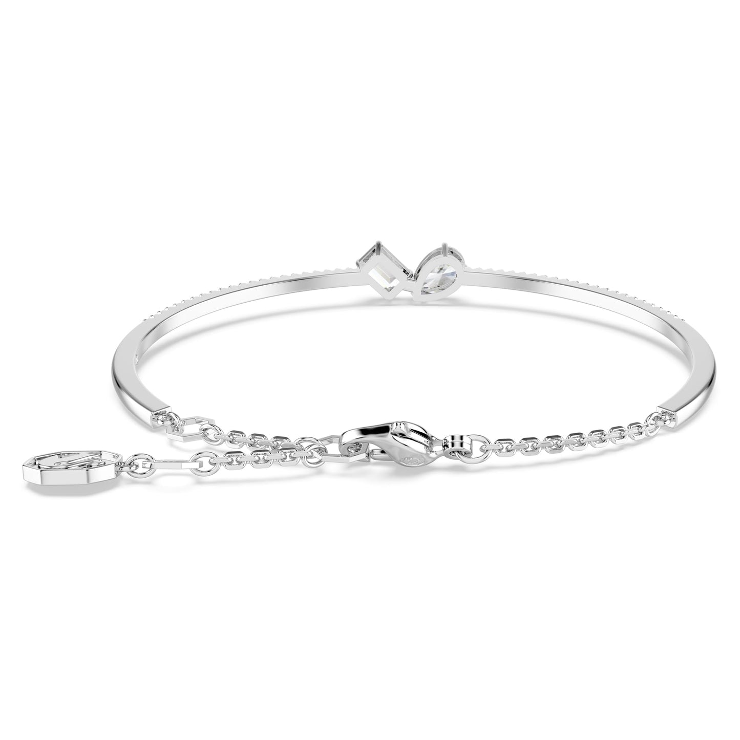 Swarovski Mesmera bangle, Mixed cuts, White, Rhodium plated