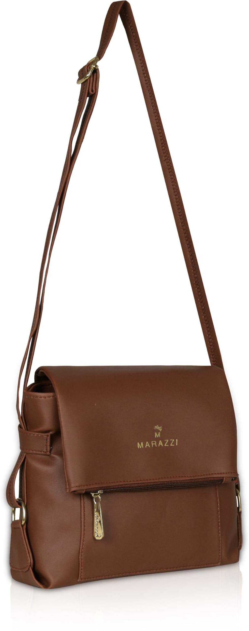 M MARAZZI Tan Sling Bag for Women | Lightweight Crossbody Bag | Adjustable Strap, Multi-Compartment, Durable & Hands-Free | Daily Use, Travel & Outdoor Bag