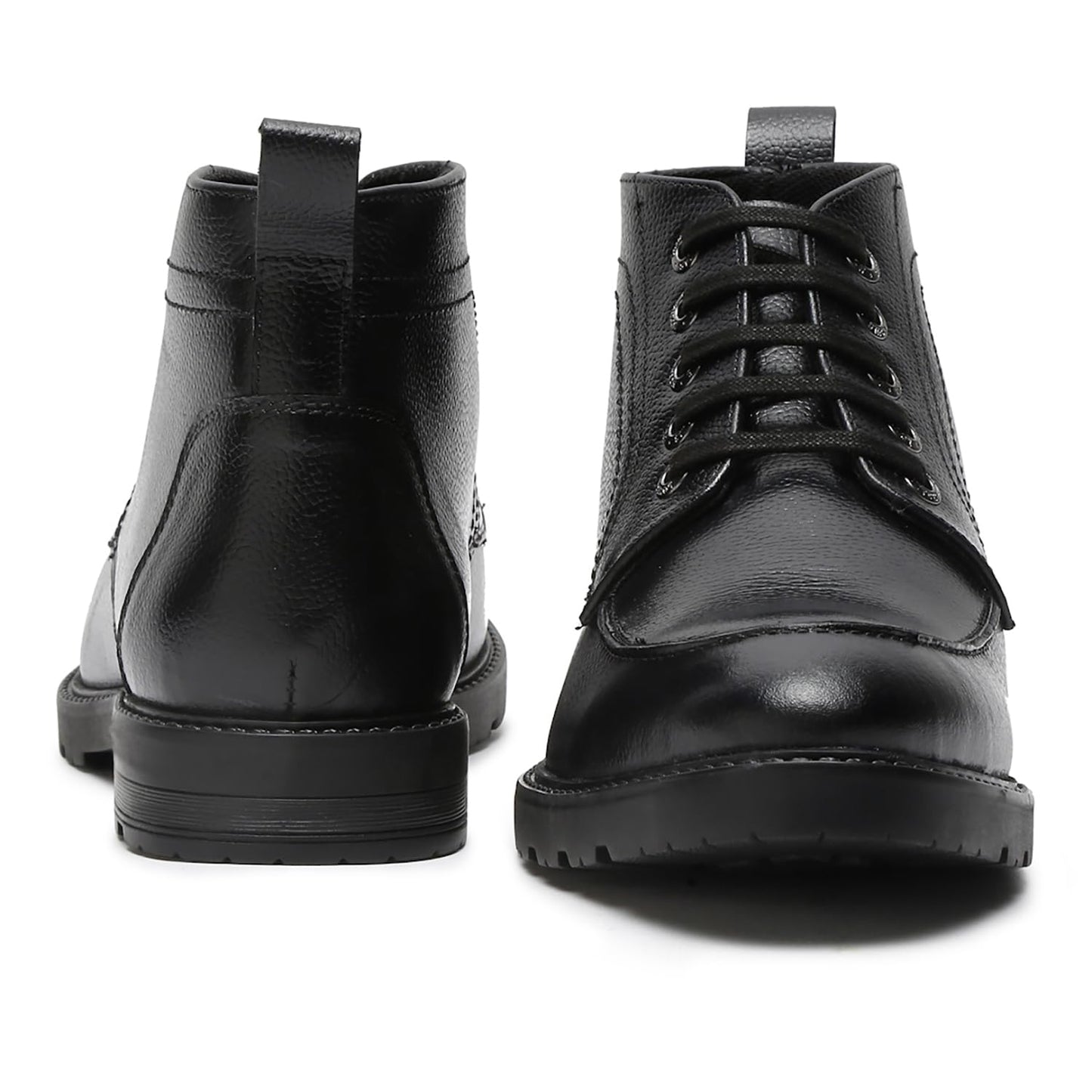 LOUIS STITCH Chukka Boot for Men | Handcrafted | High Ankle Leather Boots | Hiking and Biking Boot | Lace Up Style Mens Formal Boot Size-UK09 Black (BT-WBNDCKVS)