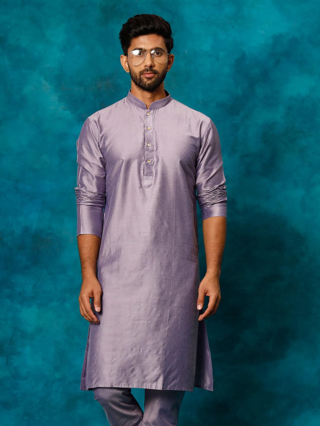 VASTRAMAY Men's Purple Viscose Kurta_VSHRMK169PU_36