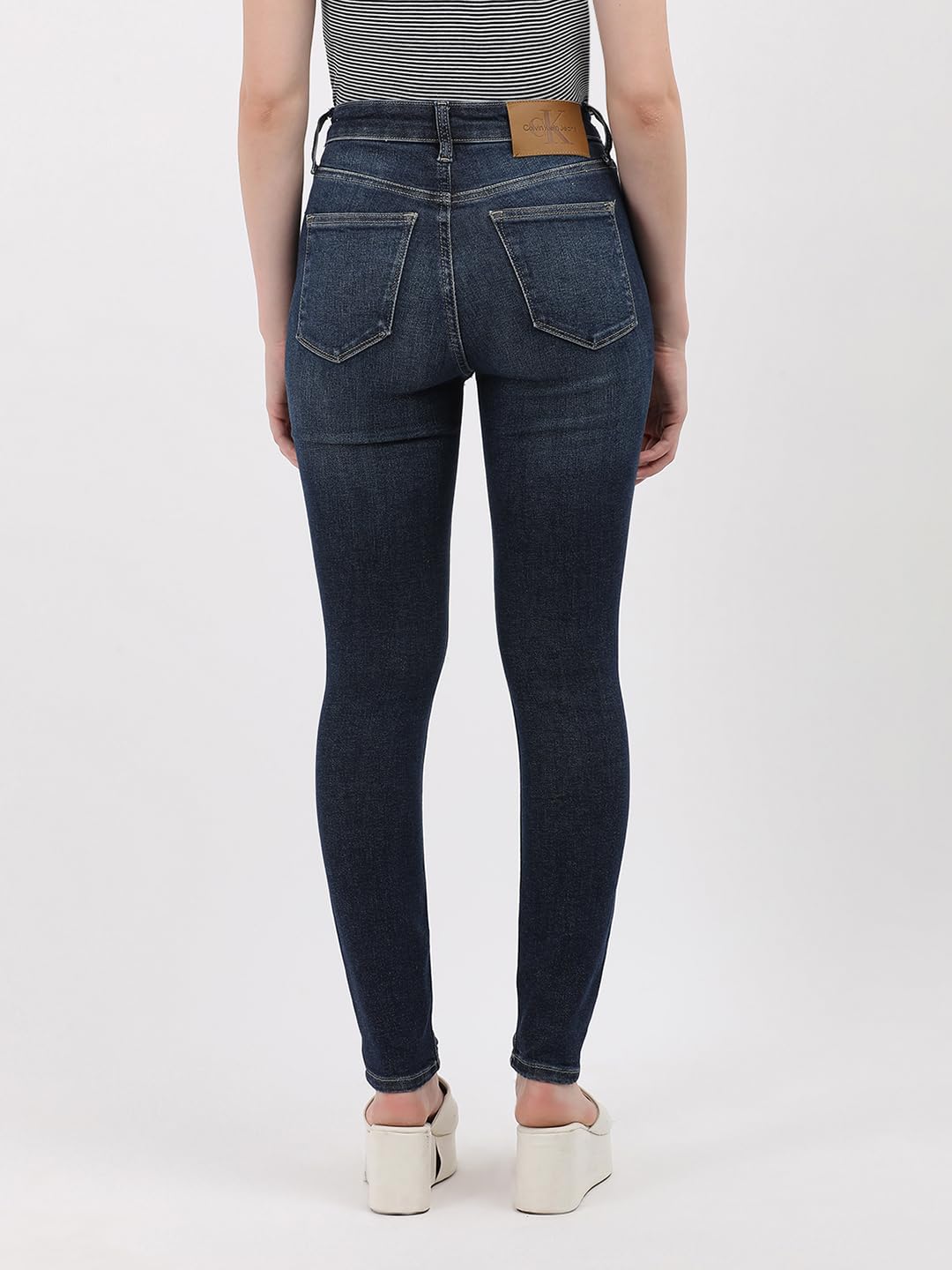 Calvin Klein Womens Blue Color Jeans (26)