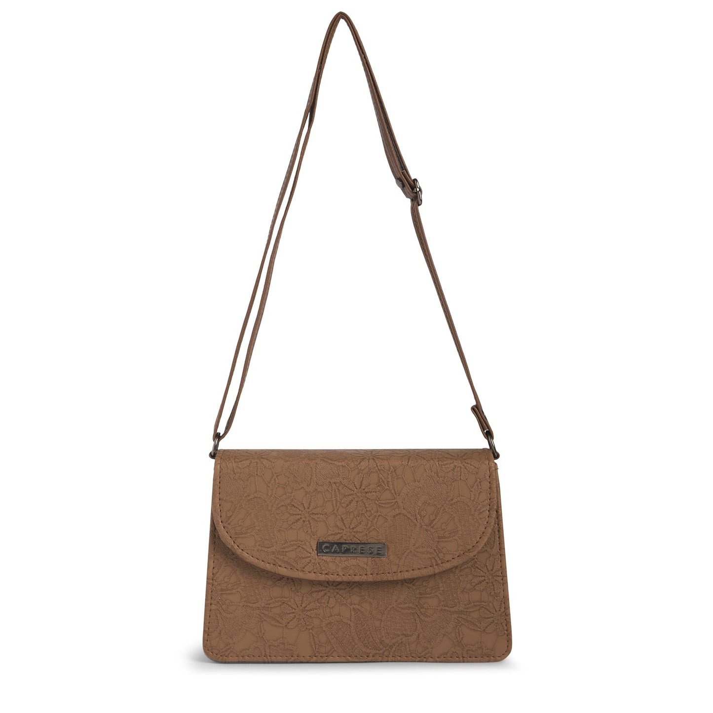 Caprese Flowy Medium Sling Bag for Women with Adjustable Strap & Magnetic Button Closure for Comfortable Wear | Versatile Handbag for Everyday Use, Travel, and Special Occasions (Brown)
