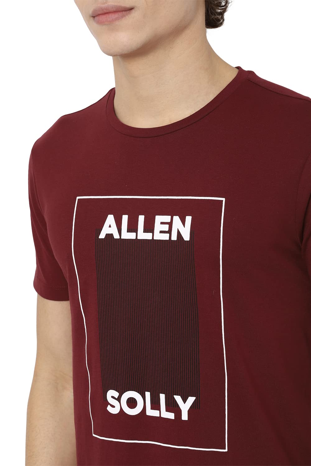Allen Solly Men's Regular Fit T-Shirt (ALKCVSGFI19142_Maroon_Extra Large)
