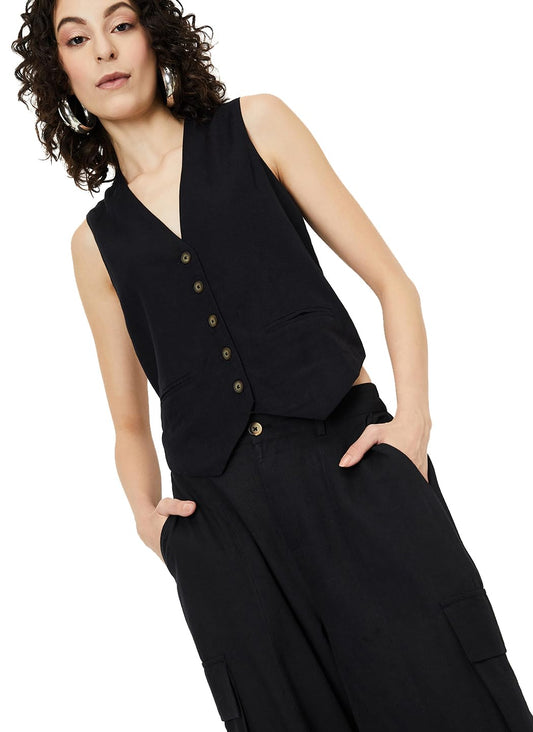 Max Women's A-Line Coat (MG48012_Black