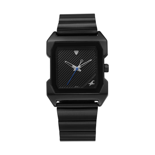 Fastrack Pulse II Quartz Analog Black Dial Stainless Steel Strap Watch for Men_1474NM02