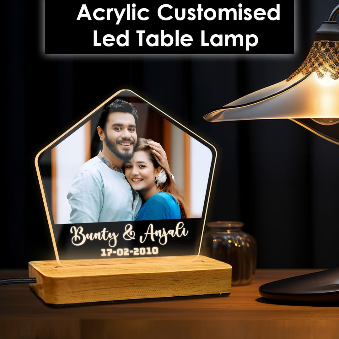 Fashionury LED Photo Lamp, Customized Anniversary Gift for Couples, Husband, Wife, Wedding, Birthday, Valentine's Day (Precious Love)