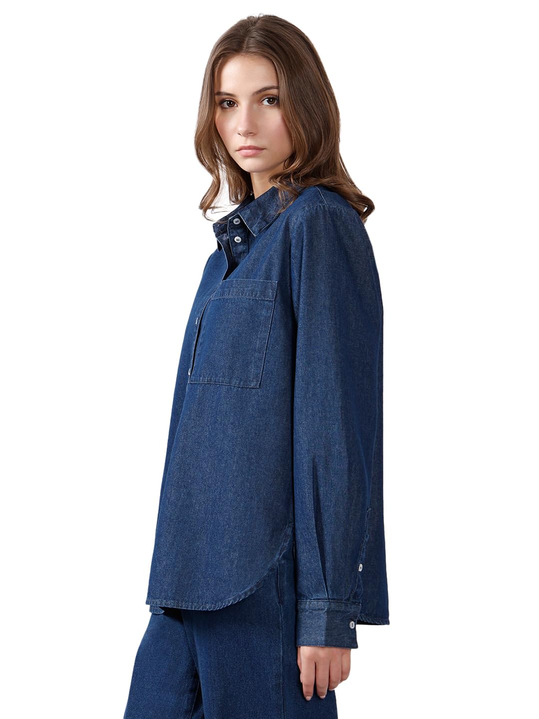 VERO MODA Women's Regular Fit Blue Shirt