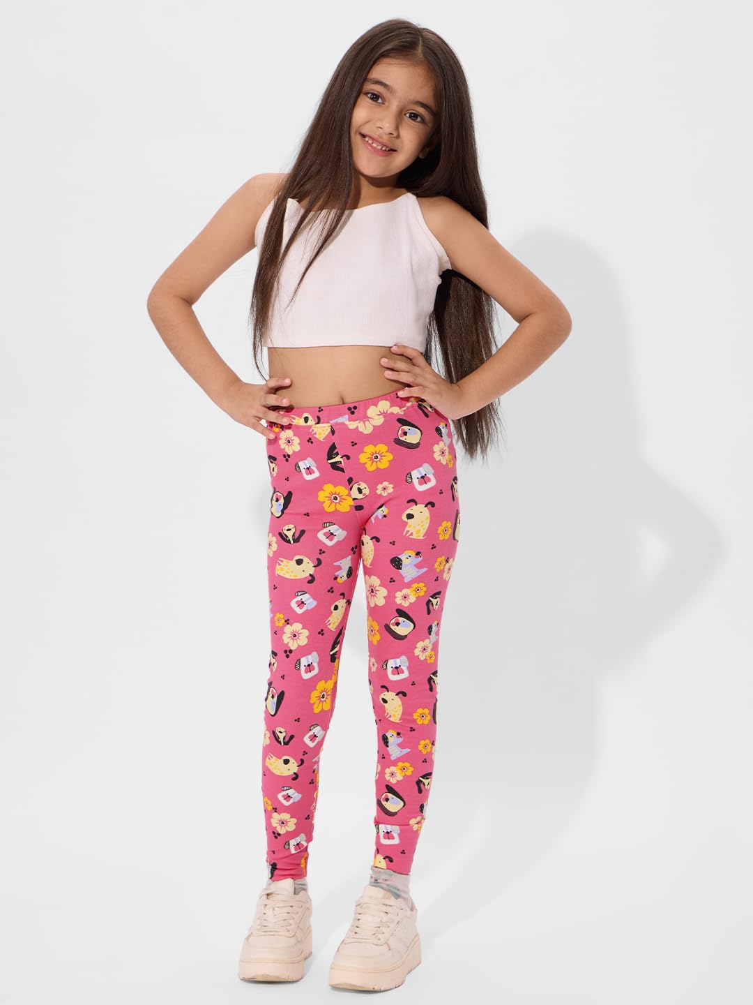 The Souled Store Mystical Printed Cotton Leggings for Girls