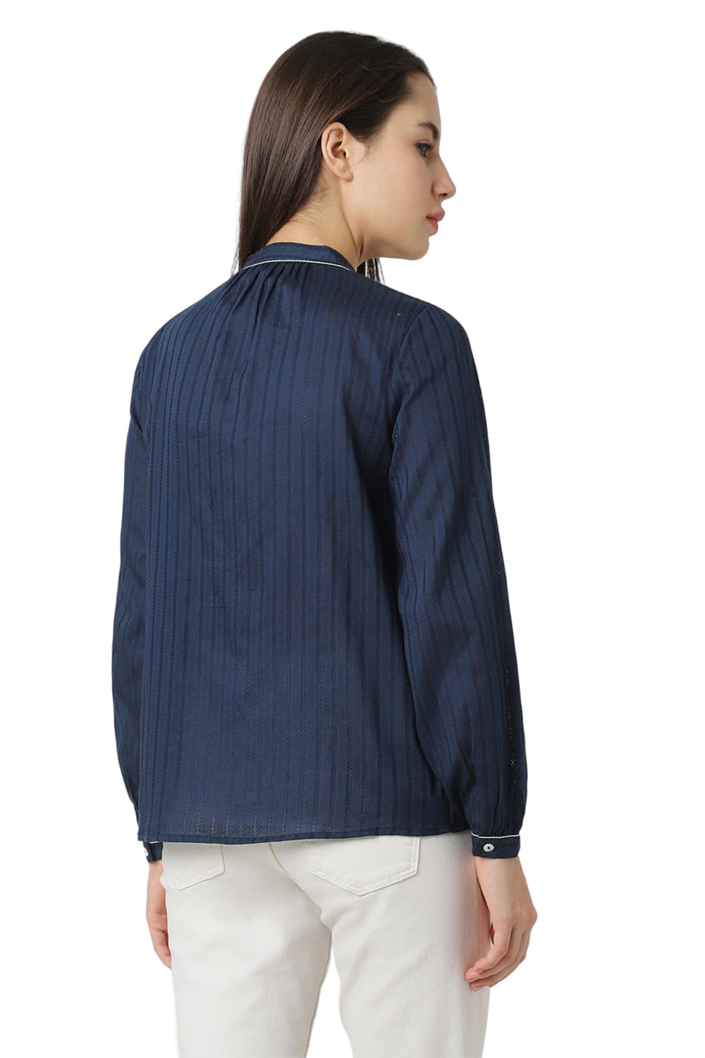 Van Heusen Women's Regular Fit Shirt (VWSFNRGP431176_Navy