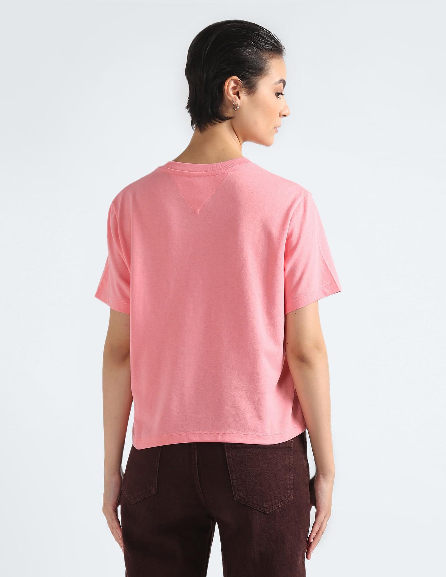 Tommy Hilfiger Womens Pink Color T-Shirt (M)