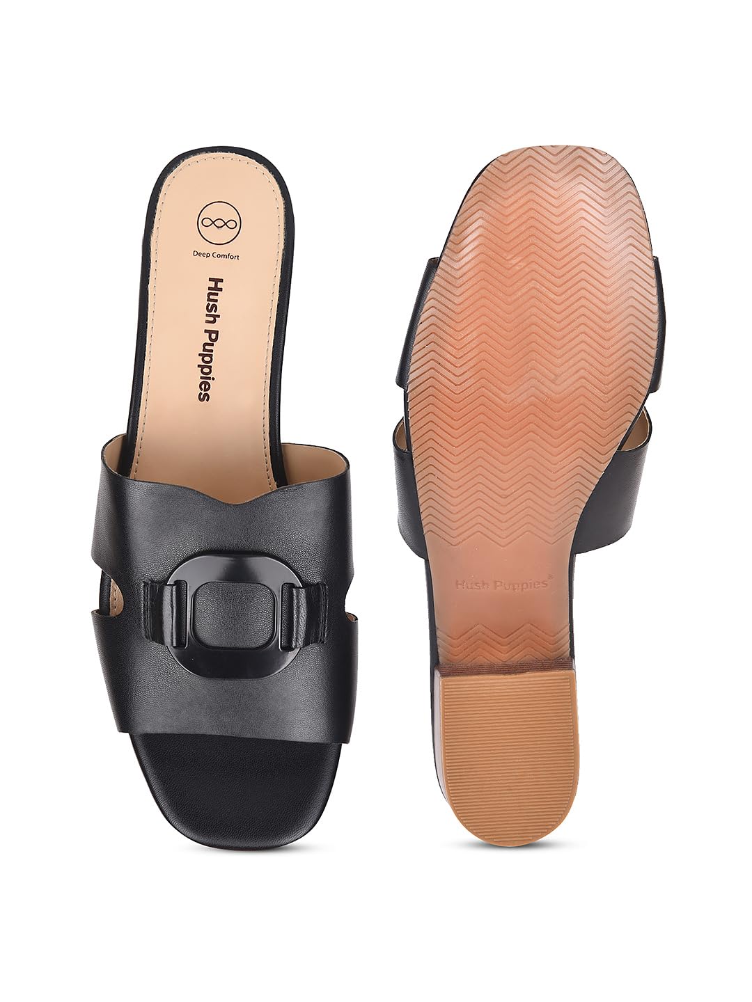 Hush Puppies Women Block Heel Sandals - Black (5Uk)