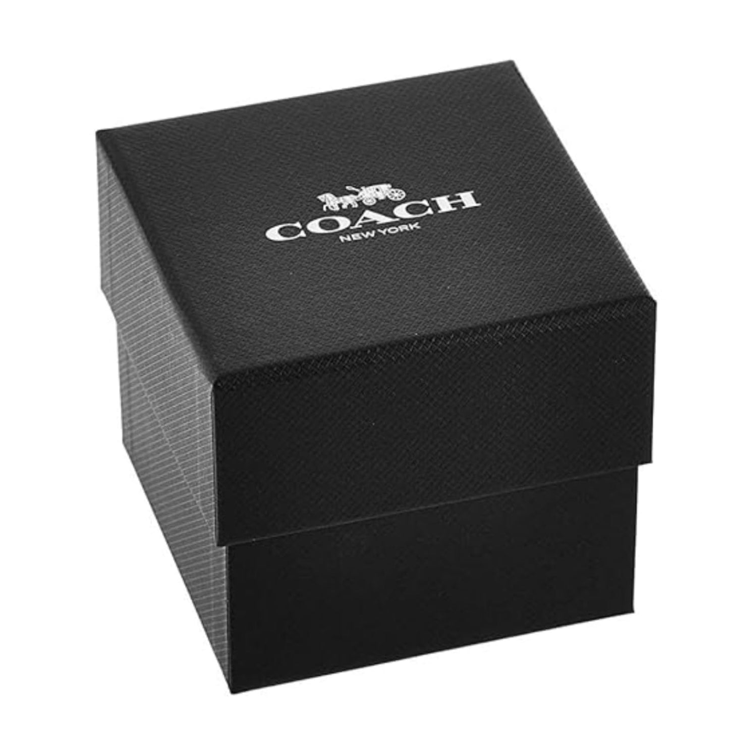 Coach Reese Qtz Basic White Rectangle Dial Women's Watch|Ionic Plated Thin Gold Steel & Crystals Material|Gold Color Band - 14504316