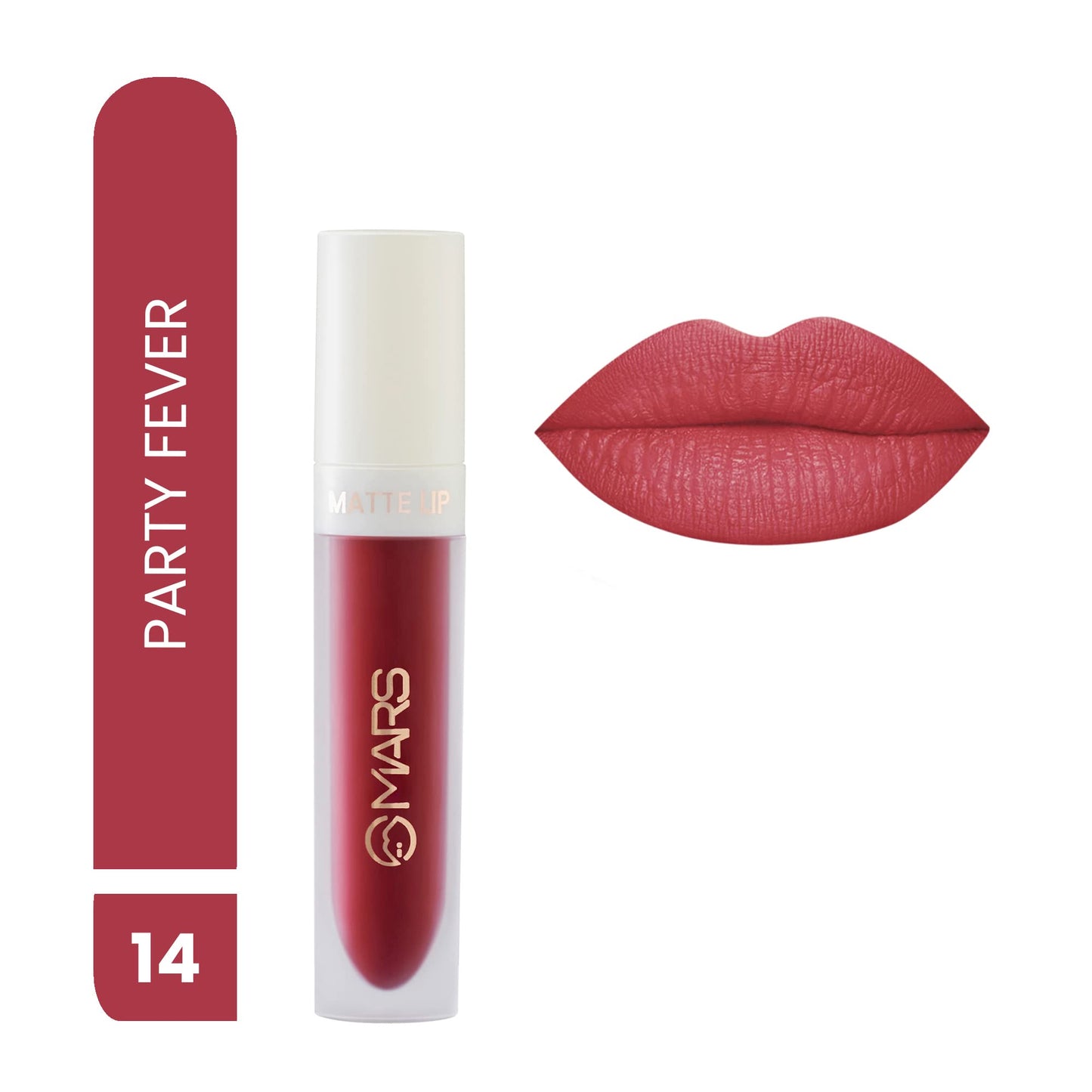 MARS Matte Liquid Lip Color | Long Lasting | Non-Transfer & Waterproof Lipstick for Women (4.5 ml) (14- Party Fever)