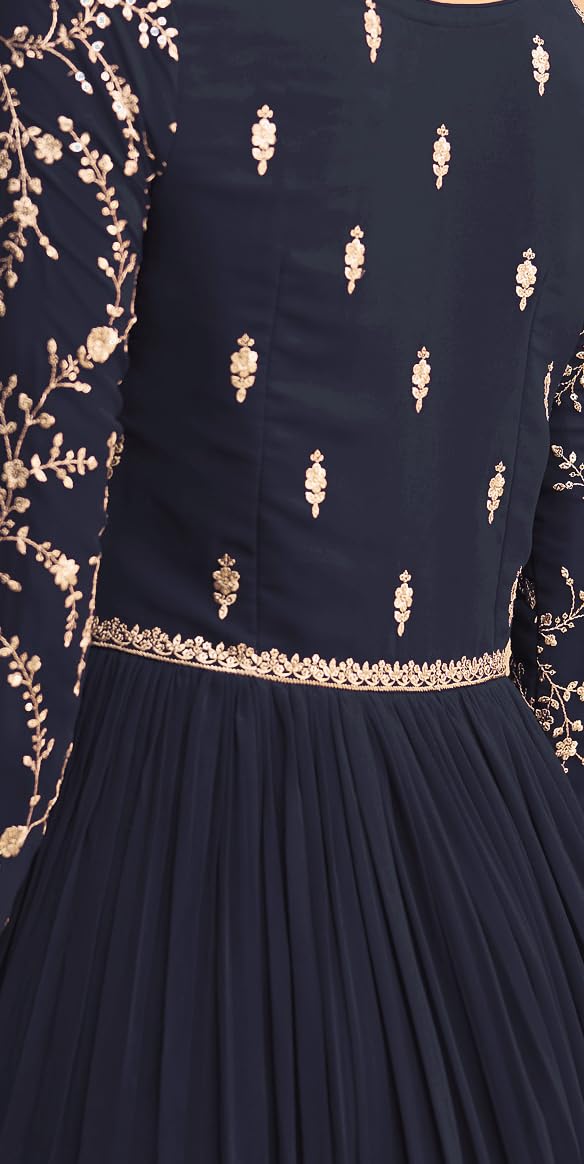 RUDRAPRAYAG Anarkali Georgette and Santoon Gown for Women | Long Anarkali Gown for Women Semi-Stitched 2024