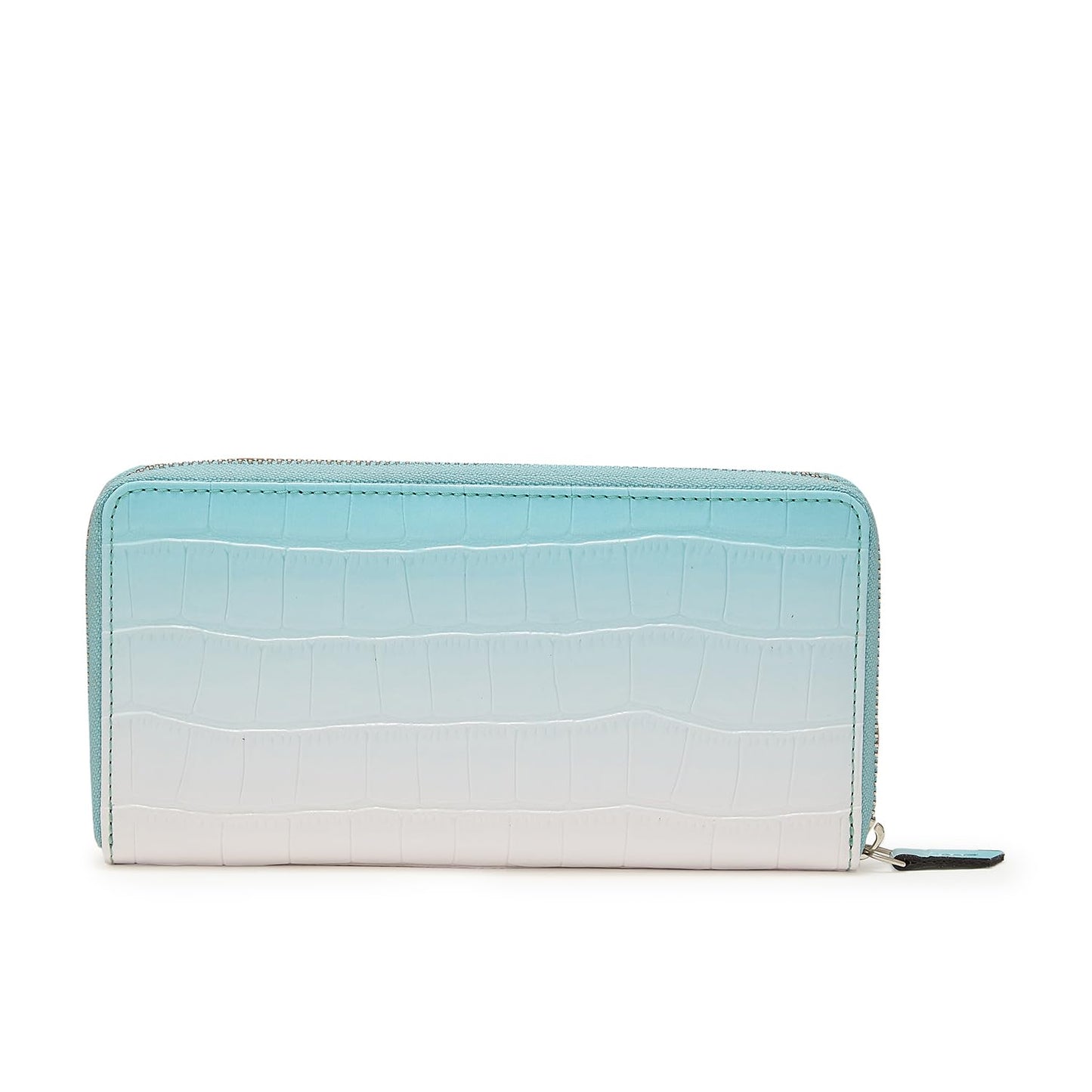 Caprese Eva Women’s Wristlet Zip Around Wallet, Large| Stylish Faux Leather Wallet with Zipper Closure | Three Compartments & Card Slots | Elegant Design for Casual & Special Occasions (Aqua Blue)