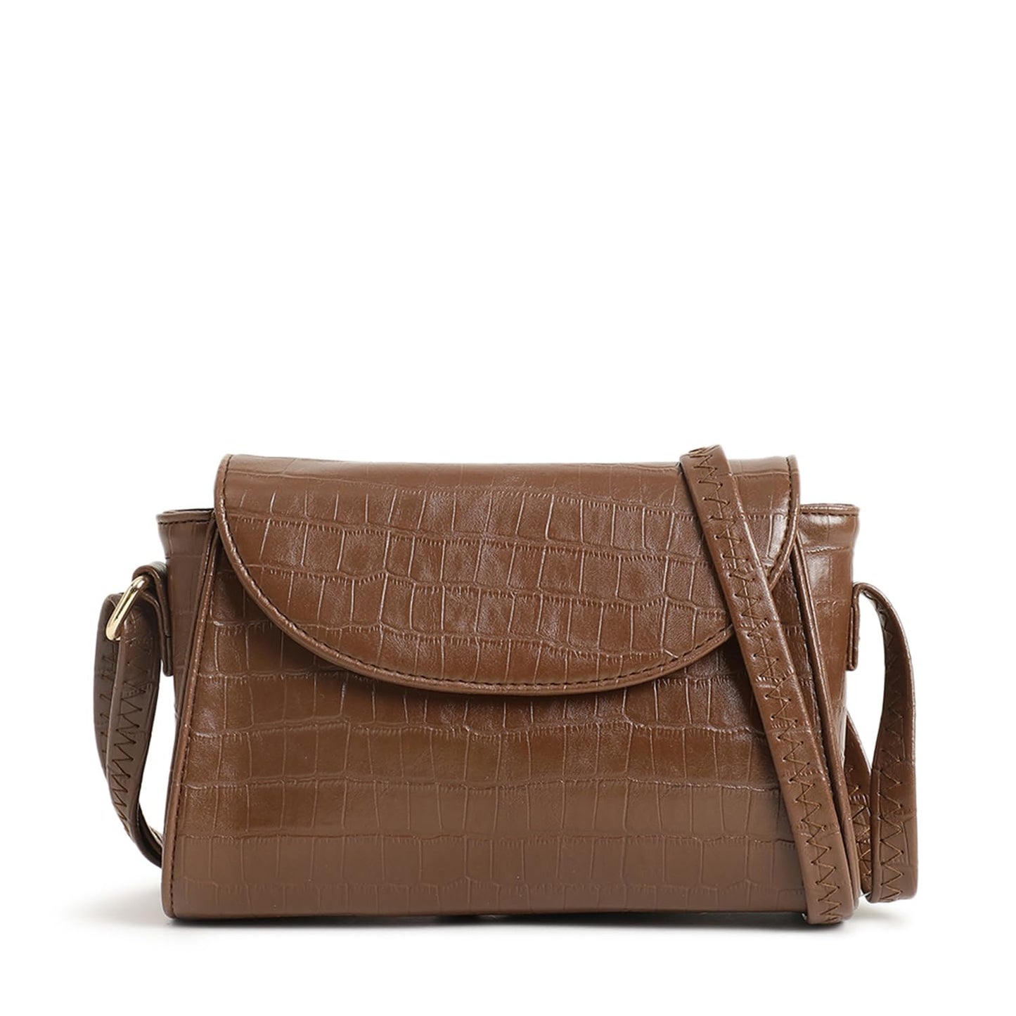 Fastrack Croco Textured Brunch Sling Bag for Women, Girls and Ladies | Ladies Purse Handbag | Slings for Casual Carry | Faux Leather Sling with Adjustable Sling Strap