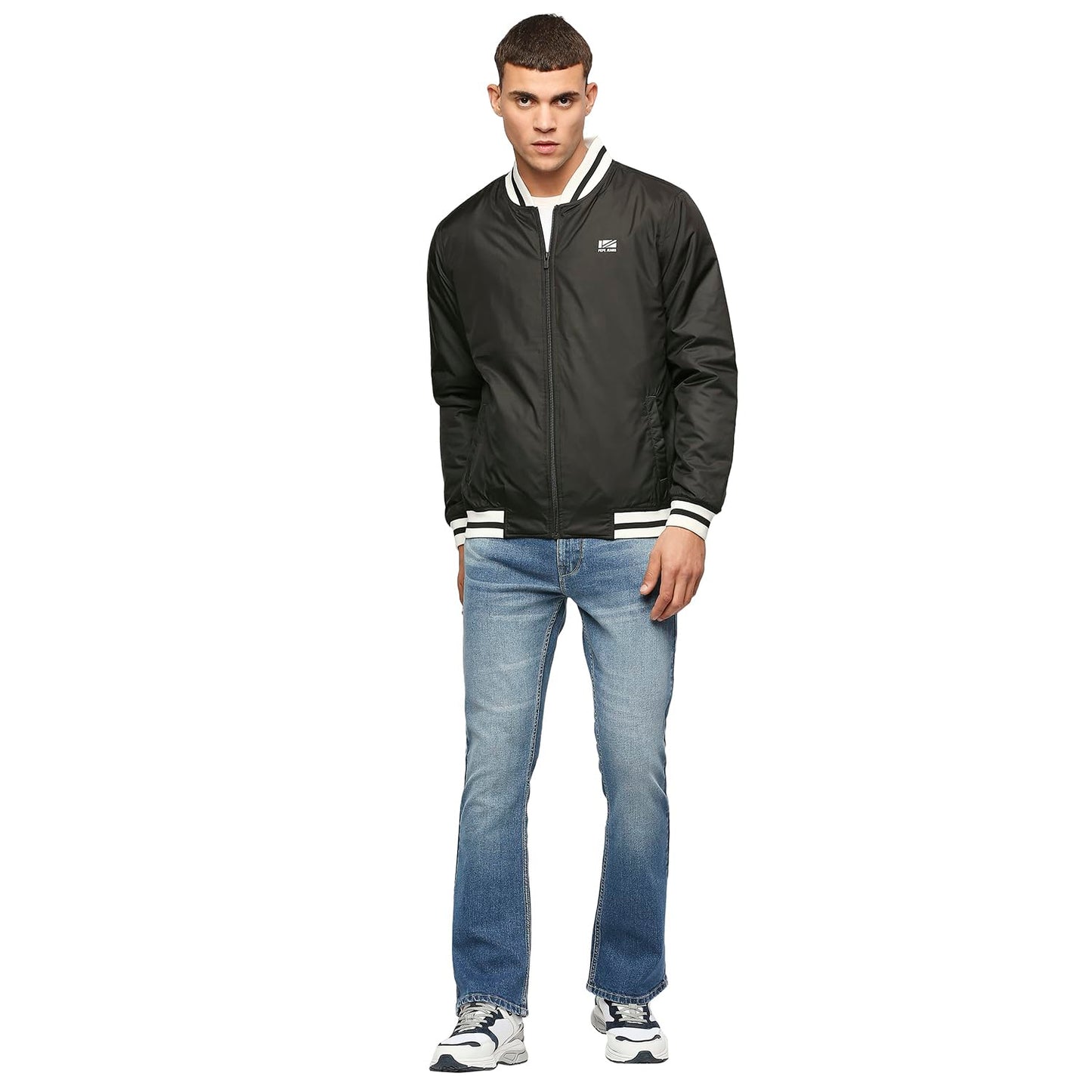 Pepe Jeans Men's A-Line Coat (PM402950_Black