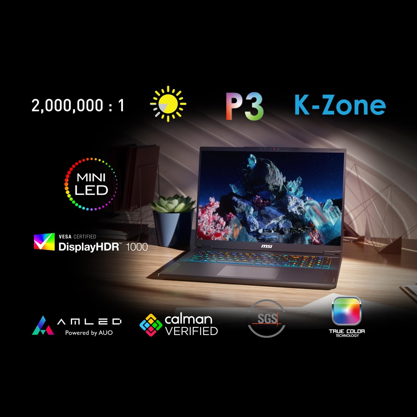 MSI Stealth 18 AI Studio,Intel 1st Gen. Ultra 9 185H,Built-in AI,46CM 16:10 UHD+ MiniLED120Hz Gaming Laptop(32GB/2TB NVMe SSD/Windows 11 Home/NVIDIA GeForce RTX 4080/Midnight Black/2.89Kg),A1VHG-023IN