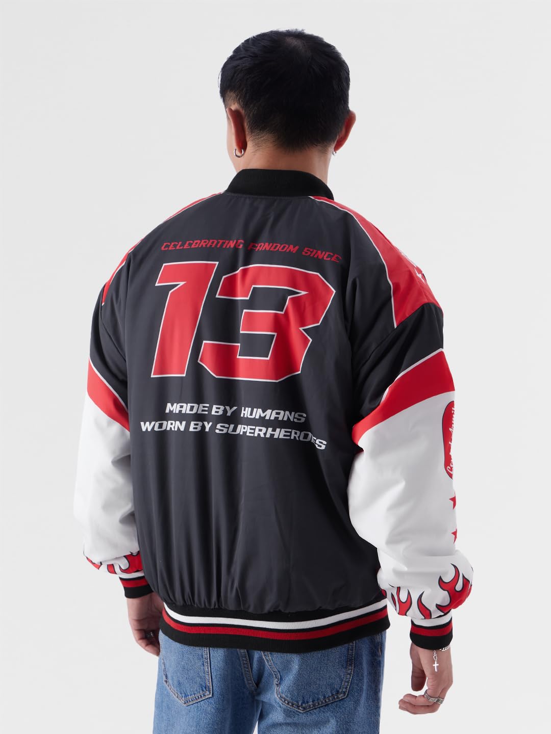 The Souled Store TSS Originals: Adrenaline Rush Men Racer Jackets Jackets Winter Coats Outerwear Bomber Puffer Windbreaker Hooded Quilted Lightweight Warm Stylish Fashionable Casual Trendy Classic