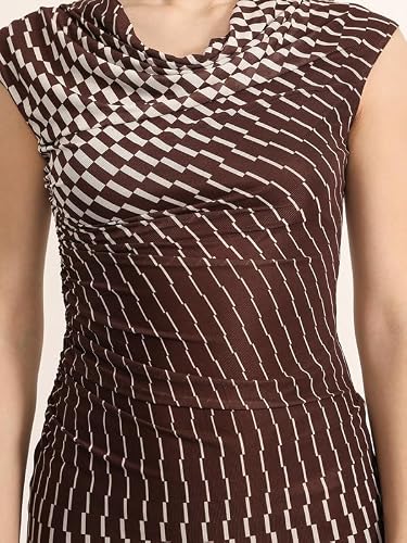 Kazo Fractal Midi Dress (Brown S)