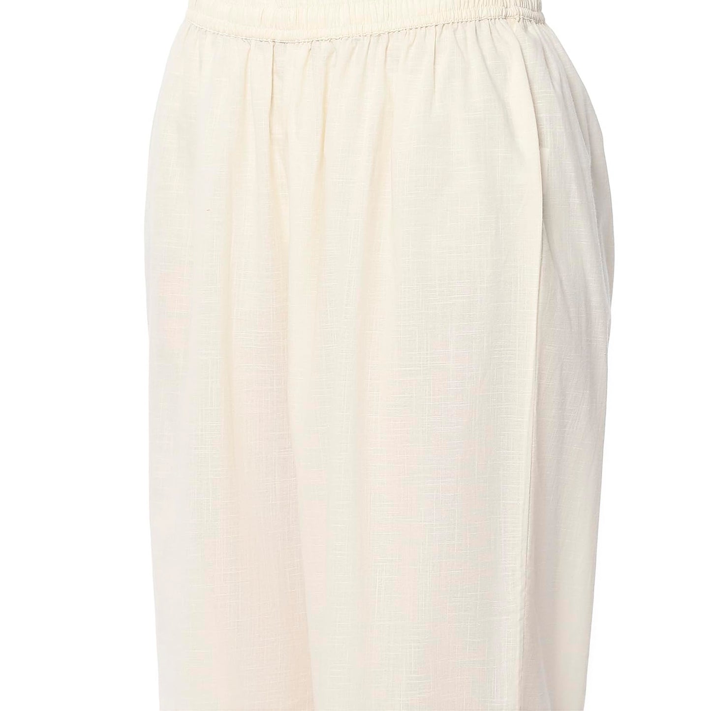 Biba Women's Pure Cotton Kurta Set (SKDCHZ10835SS25OWHT_Off White