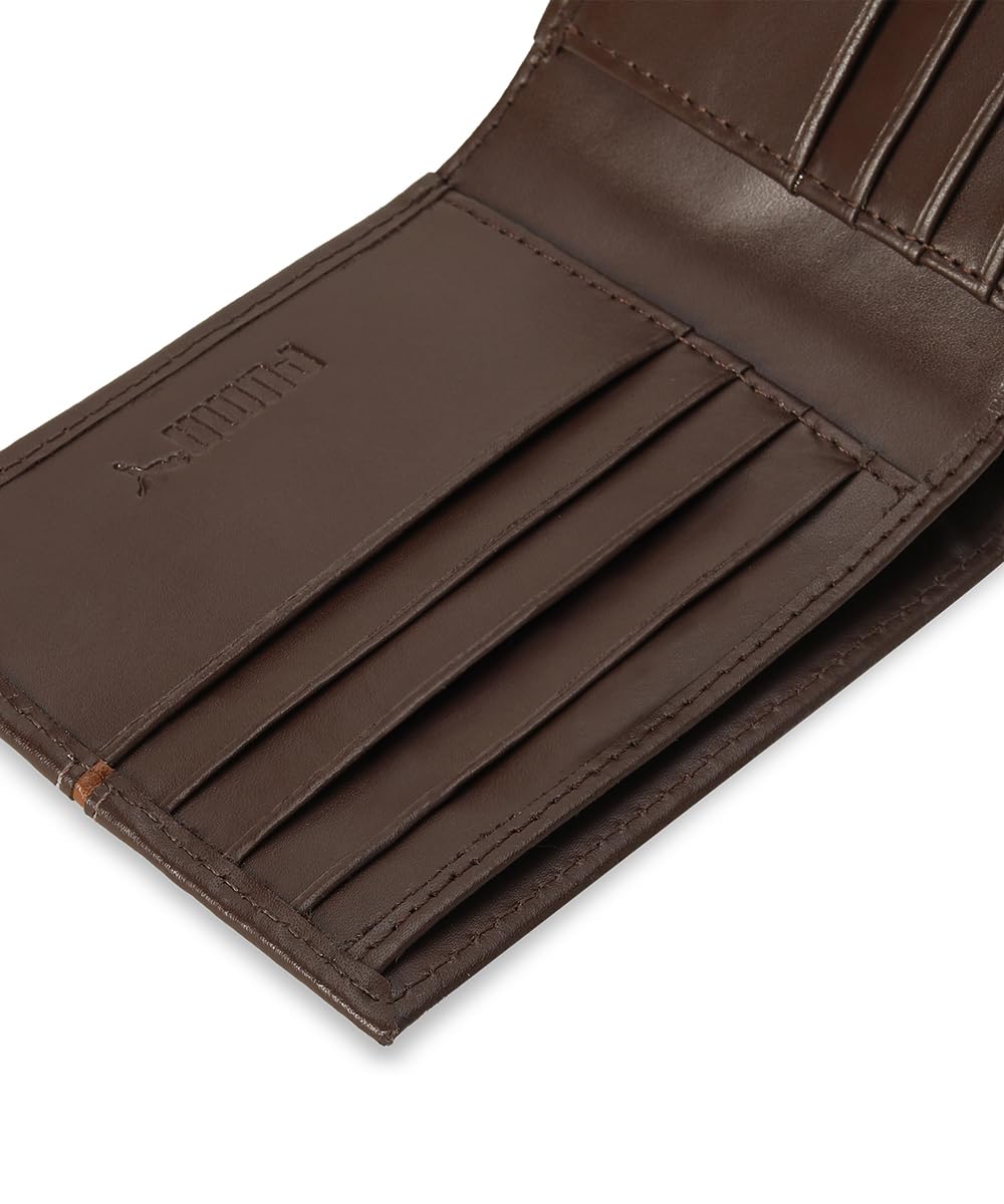 Puma Unisex-Adult Leather Stripe Wallet, Chocolate (9105502)