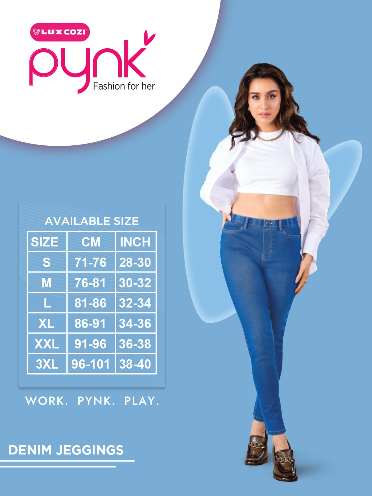 Lux Cozi PYNK Women's Denim Skinny Fit Jeggings_COZI_PYNK_Jeggings_Indigo_2XL_1PC