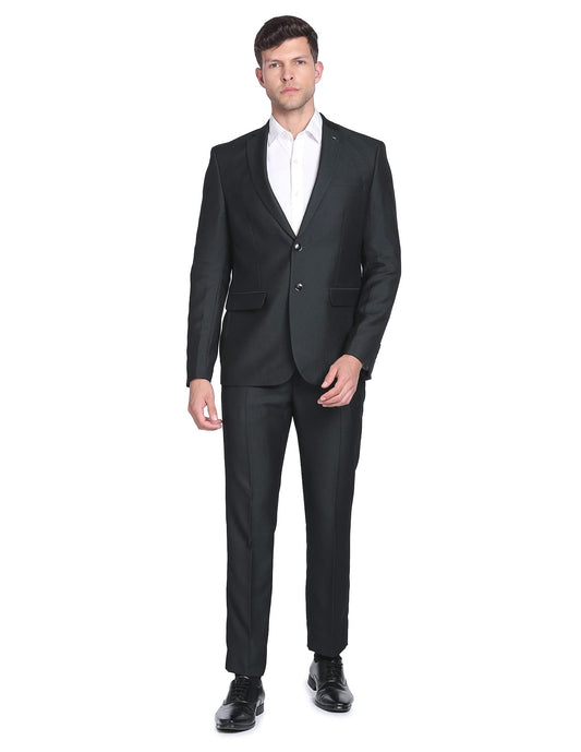 Arrow Men's Cotton Single Breasted Suits (ARAFSU5570_Green