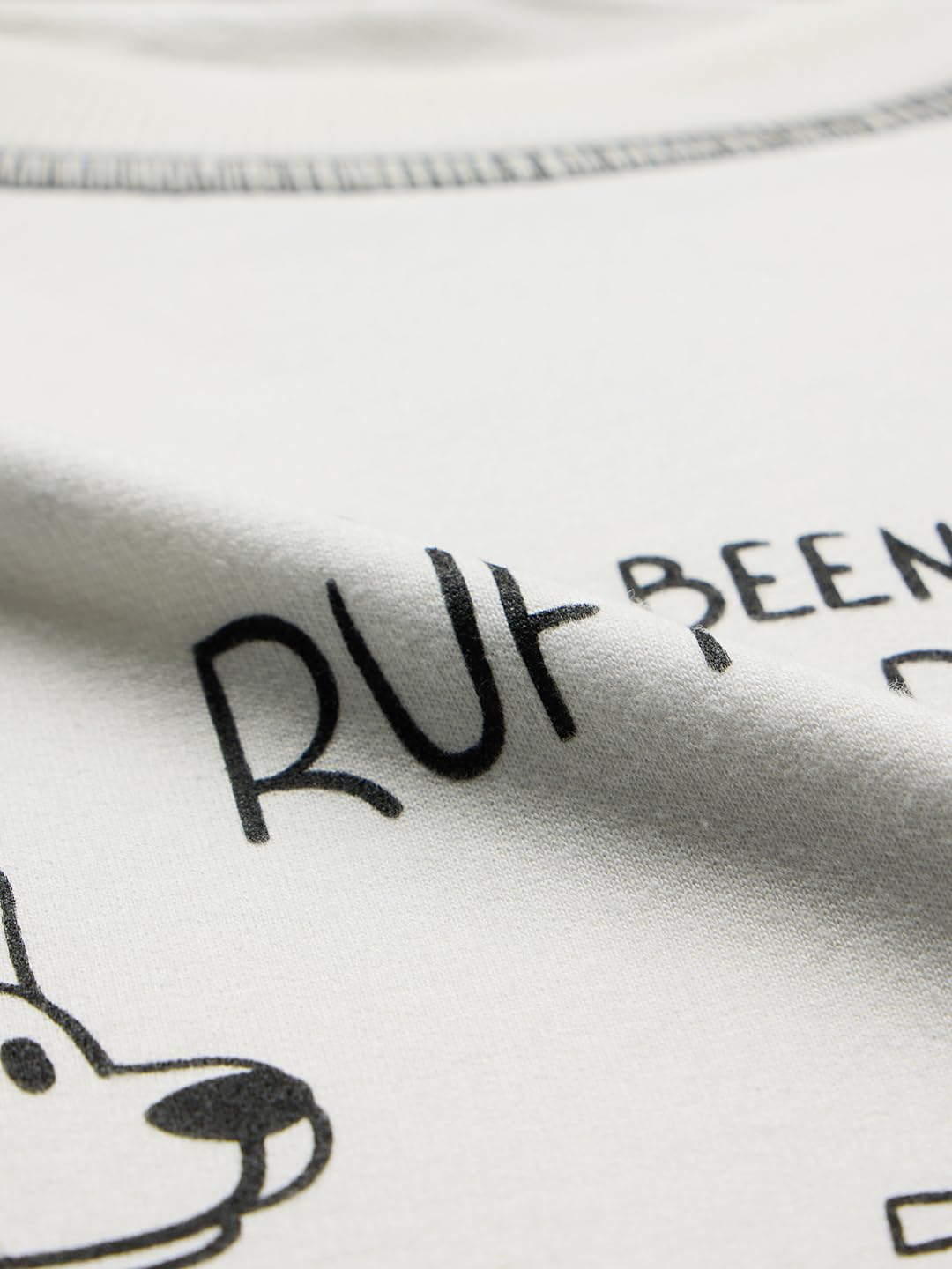 The Souled Store Ted The Stoner: Ruff Day Men and Boys Short Sleeves Round Neck Graphic Printed Cotton Oversized T-Shirts White