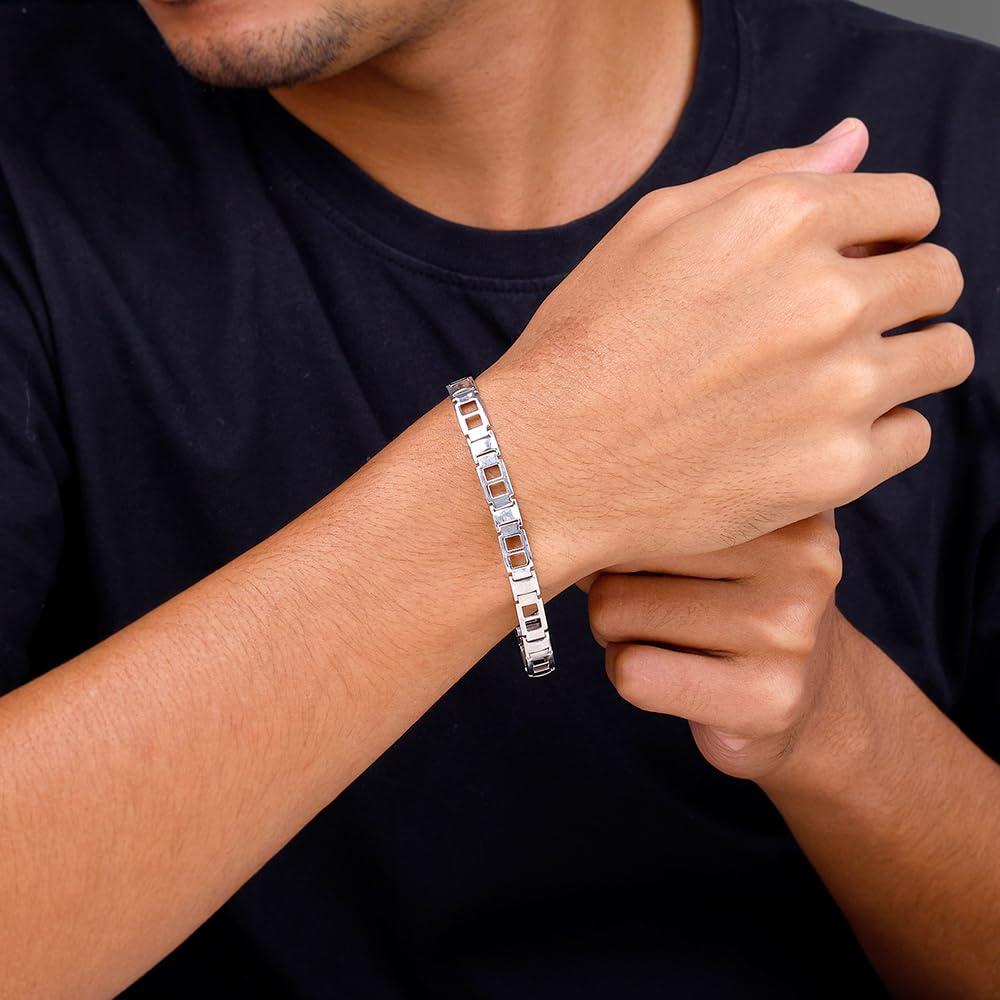 GIVA 925 Silver Primera Bracelet For Him, Adjustable | Gifts for Men and Boys| With Certificate of Authenticity and 925 Stamp | 6 Months Warranty