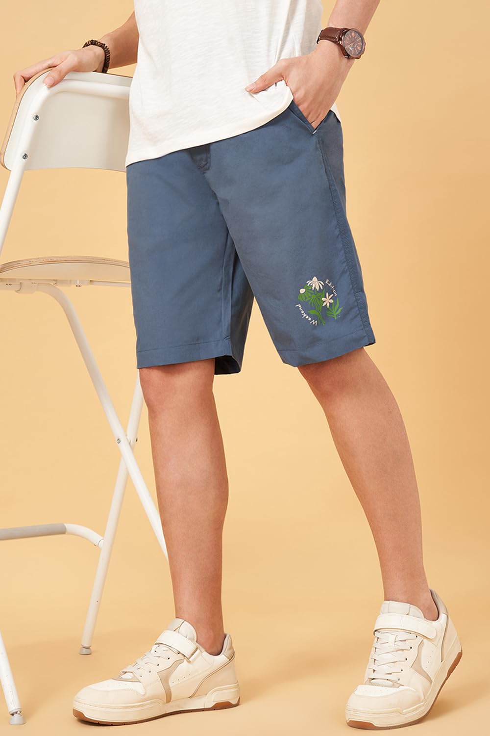 Urban Ranger by Pantaloons Men's Chino Shorts (110149063031_Blue Heaven
