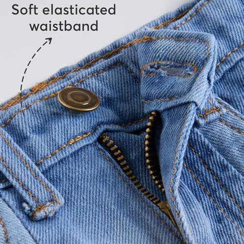 Hopscotch Girls Cut & Sew Straight Fit Cotton Jeans in Blue Color for Age (2-3 Years)