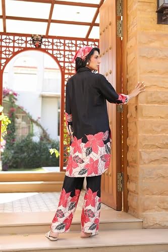 JISORA Women's Russian Silk Co-ord Set 9RCS3232-M Black M