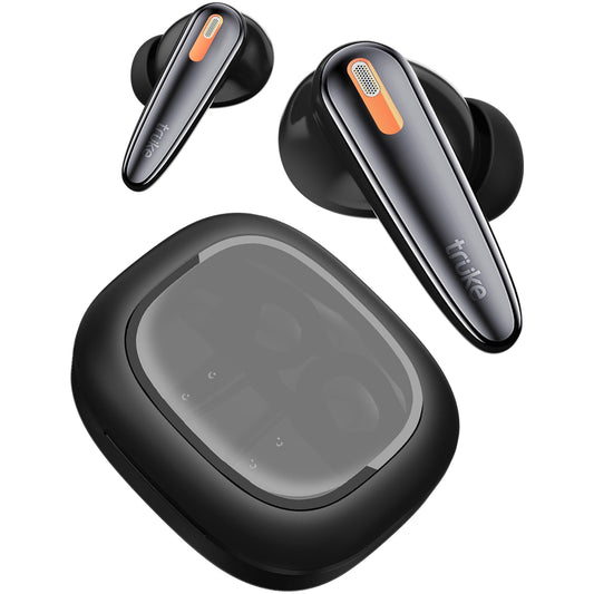 truke New Launch Crystal Bass True Wireless in Ear Earbuds with 13mm Drivers, 70H Playtime Fast Charge, Made in India, HiFi Sound TWS, 40ms Low Latency, 4Mics ENC, BT 5.4 (Matte Black)