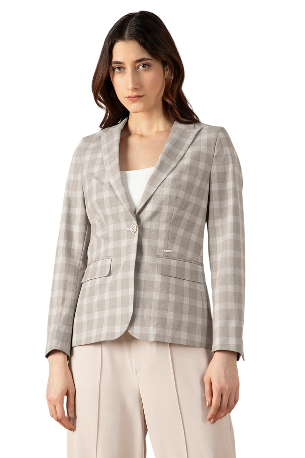 Van Heusen Women's Blazer (VWBZFRGFX92911_Beige