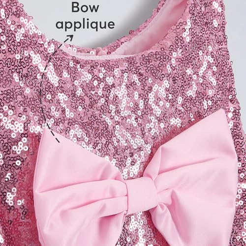 Hopscotch Girls Pink Sleeveless Sequined Party Dress with Headband for Age (4-5 Years)