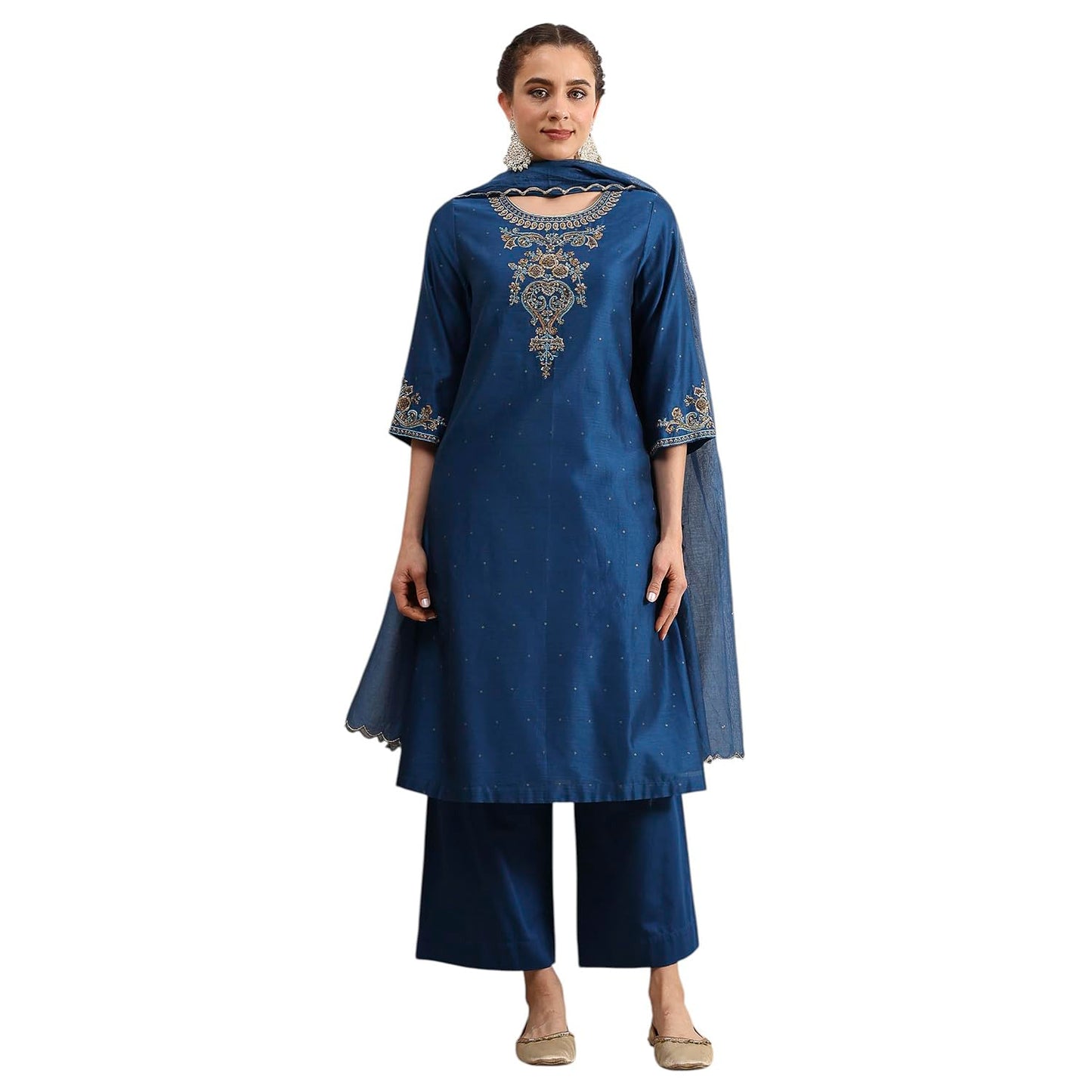 BIBA womens Kurta, Bottom, Dupatta