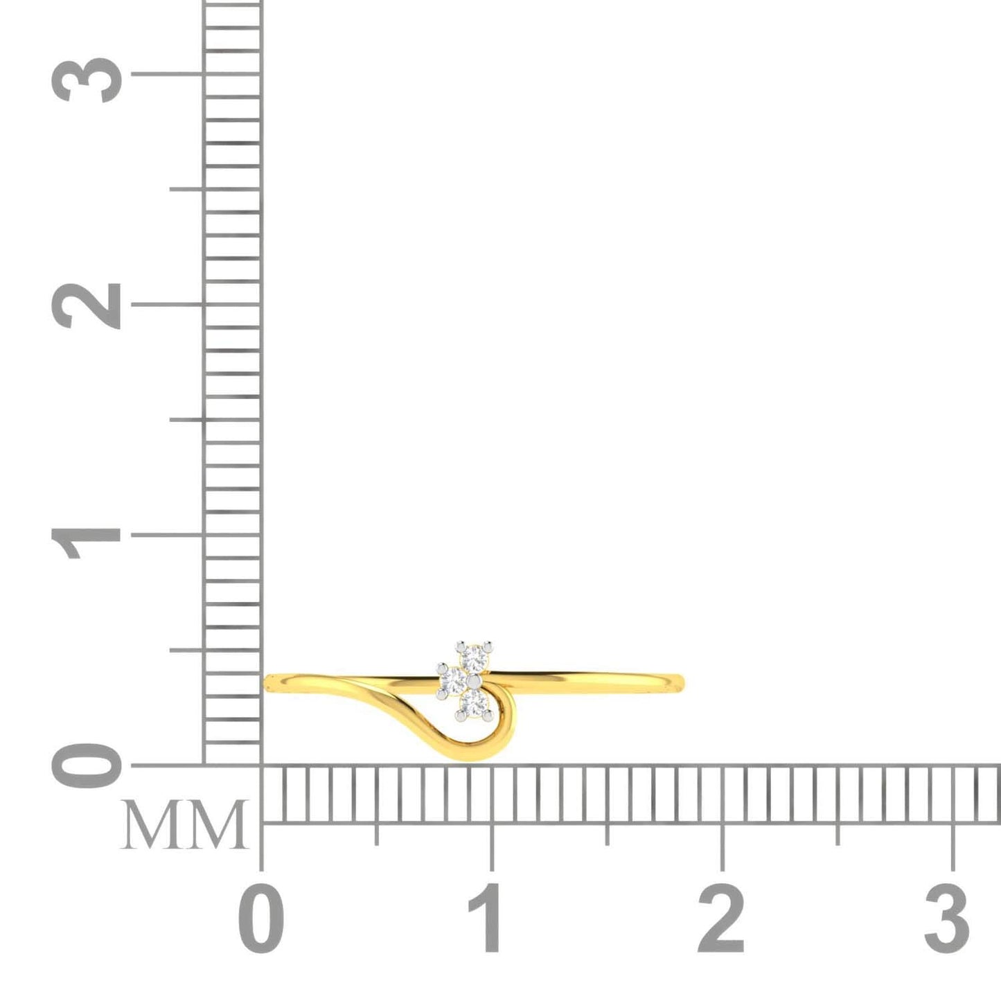 Avsar 18KT Yellow Gold and American Diamond Ring for Women