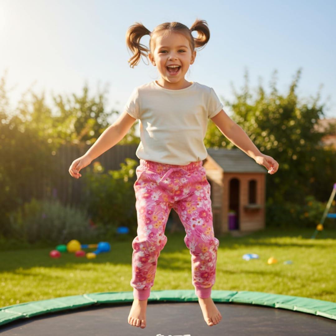 Mothercare Girls Toasted Petals Printed Joggers - Pink