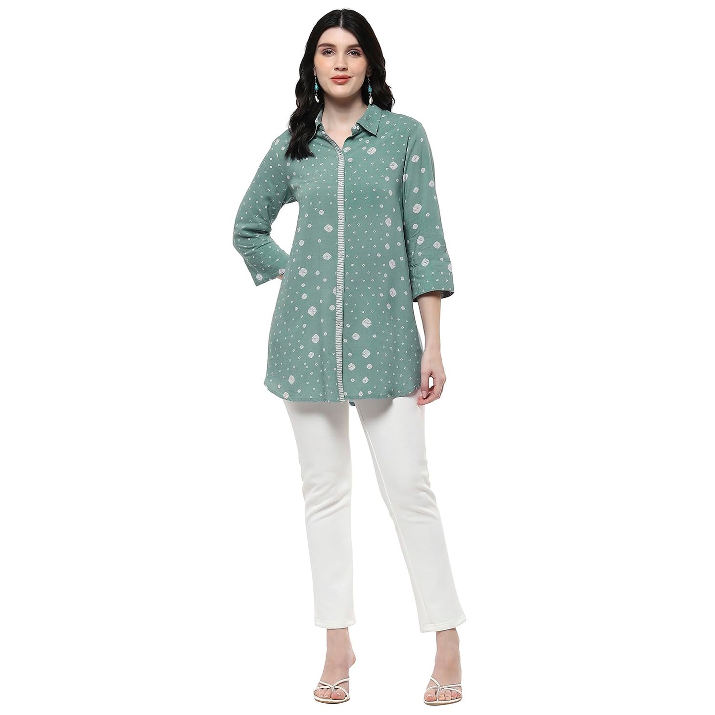 BIBA Women Viscose Rayon Straight Printed Kurti