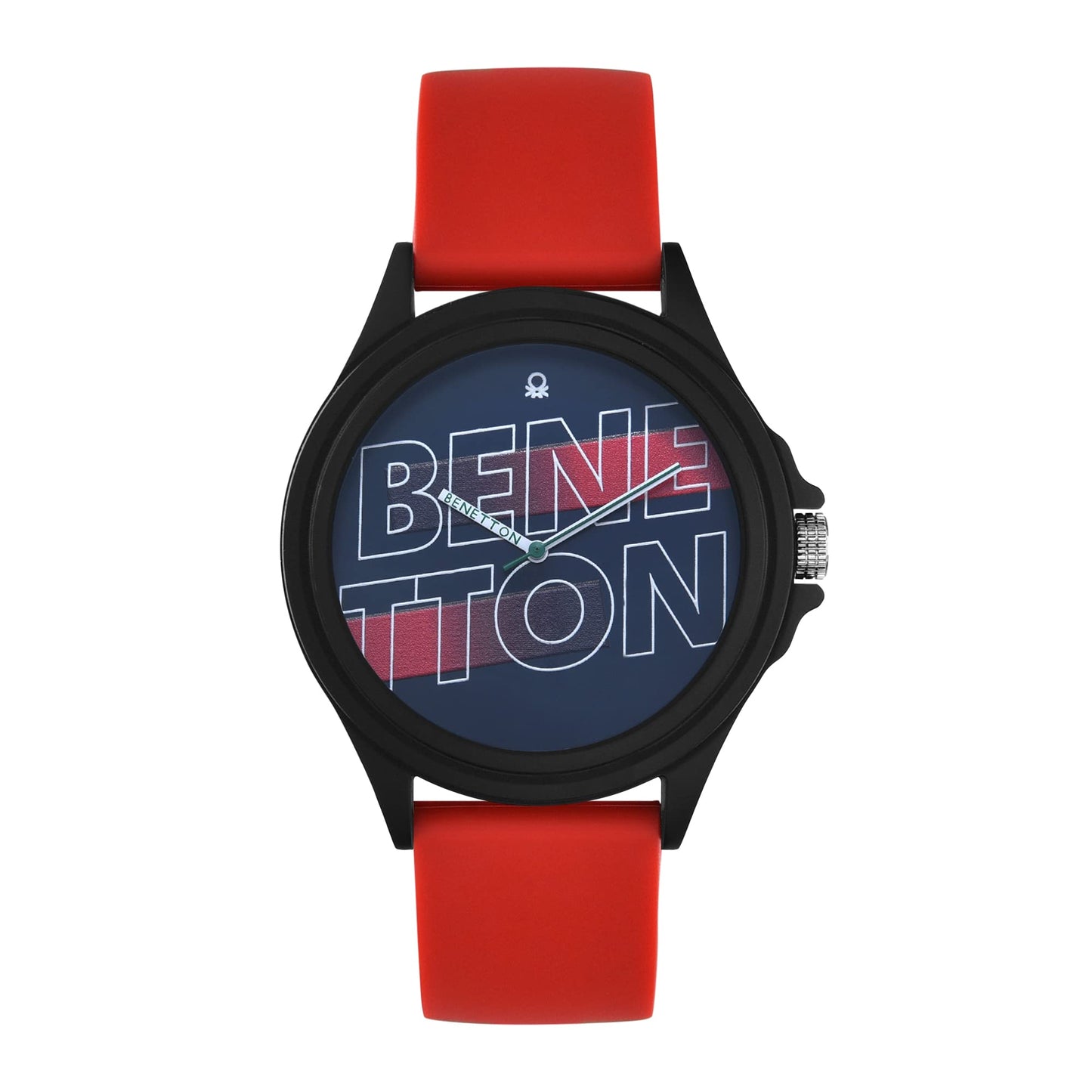 United Colors of Benetton Mens 46 mm Blue Dial Silicone Analogue Watch - UWUCG0300